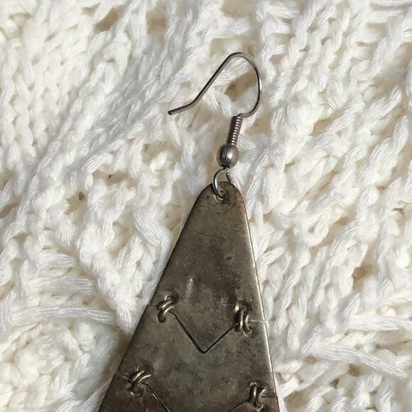 Vintage Made in Mexico Mother of Pearl or Abalone Shell Tiered Earrings - Picture 10 of 15